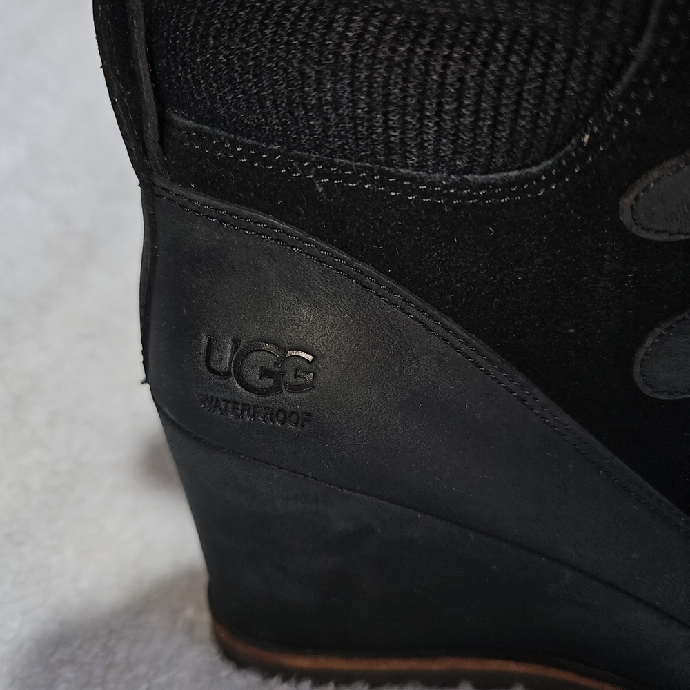 UGG Black Wedge Boots - Picture 4 of 12